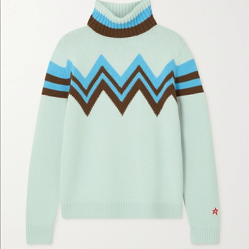 Perfect Moment Alpine Intarsia Merino Wool Turtleneck Sweater New With Tags Xs